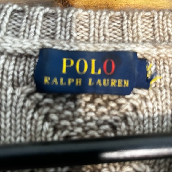 Polo Ralph Lauren Cream Cable Knit Crewneck Sweater - Picture 4 of 6